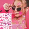 108+ PCS Groovy Pink Temporary Tattoos For Women Lady Bachelor Party, Pink Birthday Party Favor Supplies, Y2K Metallic Iridescent Flash Fake Tattoo Sticker Bachelorette Accessories Goodie Bags Stuffer view 4