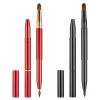 2 Pack Retractable Lip Brush for Lipstick with Cap, Double-Ended Lip Makeup Brushes Retractable Lip Gloss Lipstick Brush Applicator Travel Black Red view 1