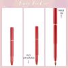 2 Pack Retractable Lip Brush for Lipstick with Cap, Double-Ended Lip Makeup Brushes Retractable Lip Gloss Lipstick Brush Applicator Travel Black Red view 2