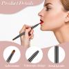 2 Pack Retractable Lip Brush for Lipstick with Cap, Double-Ended Lip Makeup Brushes Retractable Lip Gloss Lipstick Brush Applicator Travel Black Red view 3