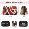 Mlmnbvc Small Makeup Bag Cosmetic Pouch Makeup Organizer, Toiletries Bag Women Travel Makeup Essentials 6.7 x 4.3 x 3 in - Guitar British Flag view 3