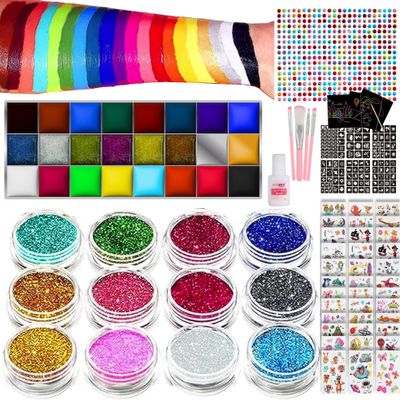 FACEGEM LONDON Face Paint Kit - Glitter Tattoos, Face Gems, Temporary Tattoos, Festival Accessories for Kids & Girls Birthday Present