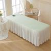 LDLCYCN Massage Table Skirt Cooling Beauty Therapy Mattress Cover with Hole Spa Mattress Cover French Skirt Dust-Proof Massage Bed Sheet Ice Bean Fabric Beauty Bed Skirt,Green,60x180cm/R view 1