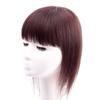 12x12cm Hand Tied Long Human Hair for Woman Straight Bangs for Hair Loss One Piece Three Clips Clip In Hair Toppers (Dark brown,14inch) view 1