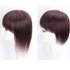 12x12cm Hand Tied Long Human Hair for Woman Straight Bangs for Hair Loss One Piece Three Clips Clip In Hair Toppers (Dark brown,14inch) view 2
