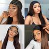 TNICE Headband Wig Human Hair Straight Chocolate Brown Headband Wigs for Black Women Glueless None Lace Front Human Hair Headband Wigs Brazilian Virgin Hair Machine Made Wigs 150% Density (16 Inch) view 2