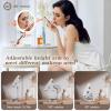 9" Large Lighted Makeup Mirror with 1X/10X Magnification, 4000mAh Rechargeable Vanity Mirror with Height Adjustable & 3 Color Dimmable Lights, 360Swivel Double Sided Tabletop Cosmetic Mirror view 4