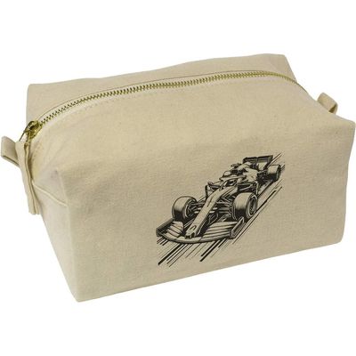 Azeeda 'Racing Car' Canvas Wash Bag/Makeup Case (CS00038656)