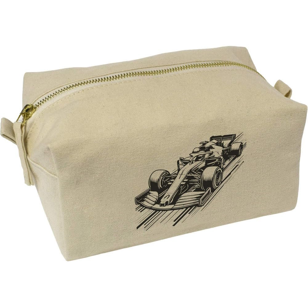Azeeda 'Racing Car' Canvas Wash Bag/Makeup Case (CS00038656)