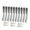 NOLITOY 2sets Portable Eyebrow Trimmer Foldable Stainless Steel with Replaceable Blades Eyebrow Makeup Tool Kit for Travel and Precision Grooming view 4