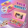 32 Colours Glitter Eyeshadow Palette, Make-Up Palette, Face and Body Glitter, glitter tattoos, festival accessories, Glitter Artistry Palette, Eye Shadow pallets for Women Girls Kids view 2