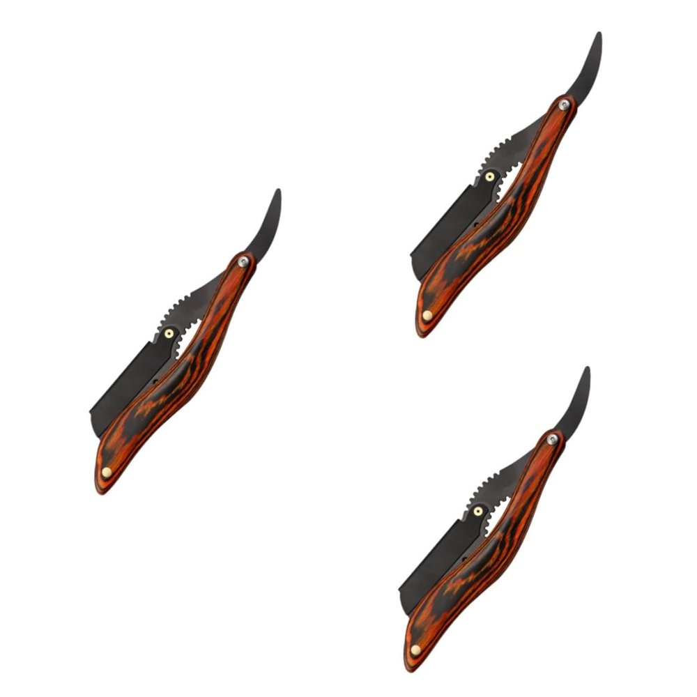 FOMIYES 3pcs Clip Wooden Razor Head Portable Beard Trimmer for Men Multi-purpose Shaving Tool for Hair Beard and Eyebrows Lightweight and Easy to Carry