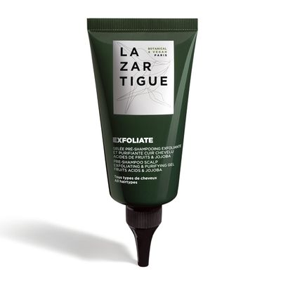 Lazartigue Exfoliate Gel, Oxygenating Detox Scalp Scrub, Jojoba Beads Gently Exfoliate Scalp and Fruit Acids Cleanse, Reoxygenate Optimal Balance, Vegan, 2.5 Fl Oz
