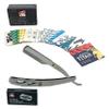 G.B.S Professional Barber Straight Edge Razor Shavette and Pack of 32 Double Edge Blade Variety Pack view 1