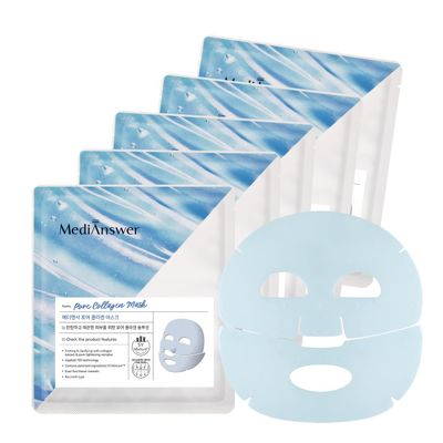 About Me [MediAnswer] Collagen Mask (Pack of 5) (Pack of 5, Pore Collagen Mask)