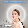 LEDOOLE 8" Rechargeable Lighted Wall Mounted Makeup Mirror with Magnification, Double-Sided 1X/10X Magnifying Foldable Touch Control 360 Swivel Extendable Arm for Bathroom, Brushed Nickel view 4