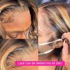 13x6 Highlight Wig Human Hair Honey Blonde Colored Lace Front Wigs For Women Pre Plucked Bone Straight HD Lace Frontal Wig Brazilian Virgin Hair Natural Hairline Glueless Wig 150% Density 30Inch view 4