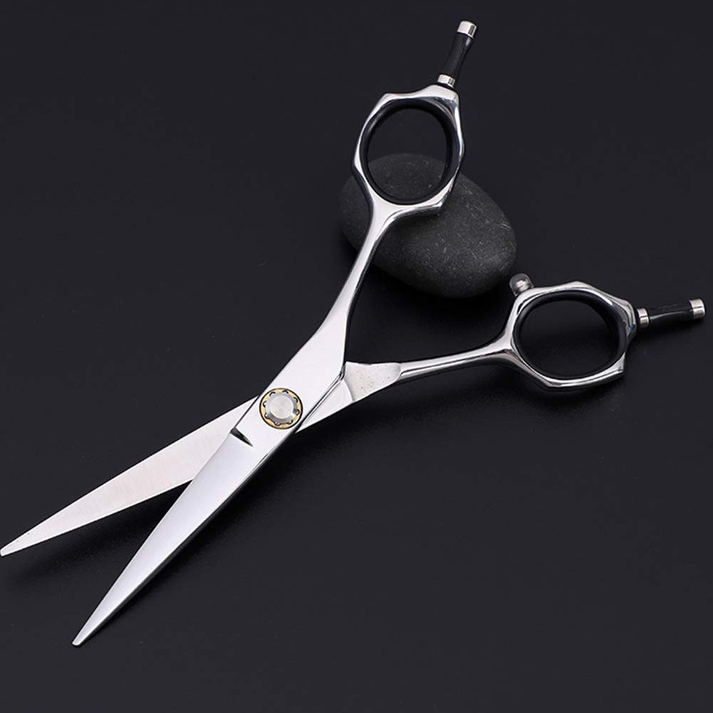 5.5 Inch Japanese 440c Stainless Steel Silver Professional Barber Hair Cutting Scissors and Salon Thinning Texturing Scissors for Barber Shop