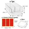 30 Pcs Press On Nail Storage Box Container False Nail Organizer Acrylic Display Case Packaging Box with a Large Stackable All-In-One Box and 120 Pcs Double Sided Adhesive Nail Display Tape view 2