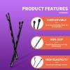 400Pcs Bobby Pins Black, Premium Curved Bobby Pin Brown Blonde Hair Secure-Hold & Pain-Free, 2-Inch Non-Sliding Black Bobby Pins, Invisble Wave Hair Pins for Women Girl Child for Various Hair Styles view 2