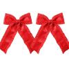 4in Red Ruffle Ribbon Hair Bows Long Tail for Toddler Teens Girls Solid Satin Hair Ribbon Clip Barrettes Alligator Hairpins Kids Valentines New Year Dress Decor Accessories Xmas Gift view 1