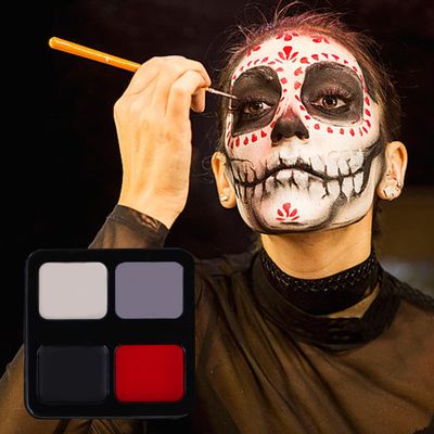 Face Painting Kit - Black, White, Red, Gray Face Paint Crayons for Halloween, Clown Makeup, Cosplay, Costume, SFX Special Effects