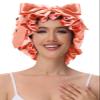 Vettres Silk Bonnet for Sleeping Women, Satin Hair Shower Cap 2025 Tie Band Adjustable Straps Head Wrap for Curly Hair Strawberries F view 3