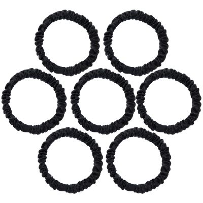 22MM Silk Scrunchies Pack of 7 Pure Mulberry Silk Hair Ties with Elastic Band Silk Scrunchie for Hair No Damage