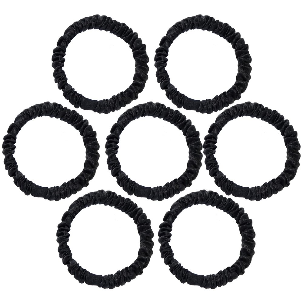 22MM Silk Scrunchies Pack of 7 Pure Mulberry Silk Hair Ties with Elastic Band Silk Scrunchie for Hair No Damage