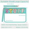 YEMEDA Chenille Letter Clear Zipper Pouch for Travel, Nylon Makeup Letter Bag, PVC Waterproof Cosmetic Bag, Snack Bags for Women Girls, Clear Stuff Bags For Travel(Light Green-Stuff) view 2