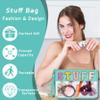 YEMEDA Chenille Letter Clear Zipper Pouch for Travel, Nylon Makeup Letter Bag, PVC Waterproof Cosmetic Bag, Snack Bags for Women Girls, Clear Stuff Bags For Travel(Light Green-Stuff) view 4