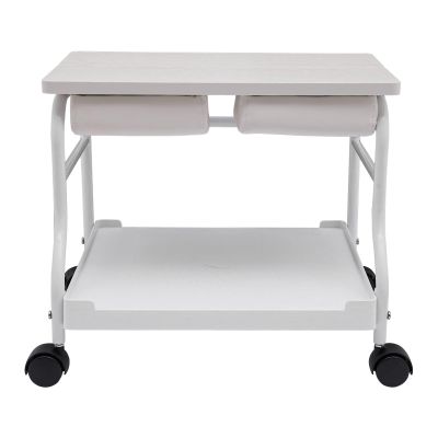 GEYOPMID Salon Trolley Cart, Floor Standing Swivel Beauty Salon Trolley Cart Portable White Salon Cart with Wheels for Foot Rest Pedicure Manicure Funiture Massage Table Salon Supplies