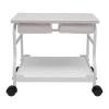 GEYOPMID Salon Trolley Cart, Floor Standing Swivel Beauty Salon Trolley Cart Portable White Salon Cart with Wheels for Foot Rest Pedicure Manicure Funiture Massage Table Salon Supplies view 1