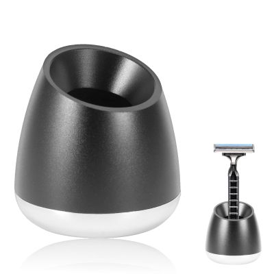 Enforose Men's Manual Beard Razor Stand,Safety Aluminum Shaver Holder Base Accessory for Bathroom