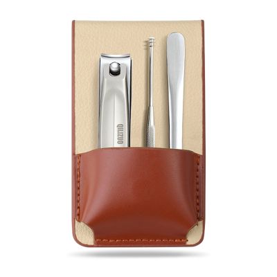 3/4 In 1 Manicure Set Stainless Steel Professional Pedicure Scissors Grooming With Leather Travel Bag