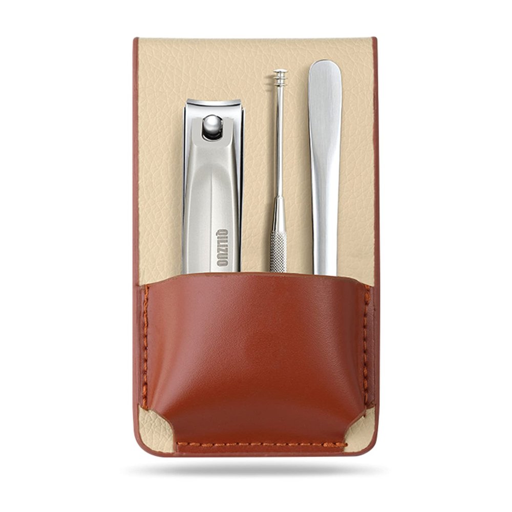 3/4 In 1 Manicure Set Stainless Steel Professional Pedicure Scissors Grooming With Leather Travel Bag