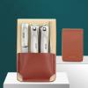 3/4 In 1 Manicure Set Stainless Steel Professional Pedicure Scissors Grooming With Leather Travel Bag view 2