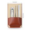 3/4 In 1 Manicure Set Stainless Steel Professional Pedicure Scissors Grooming With Leather Travel Bag view 3