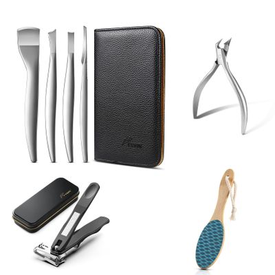 FVION Professional Pedicure Knife Set, 4PCS Ingrown Toenail Removal Blades Kit, Stainless Steel Callus Shaver Foot Blades