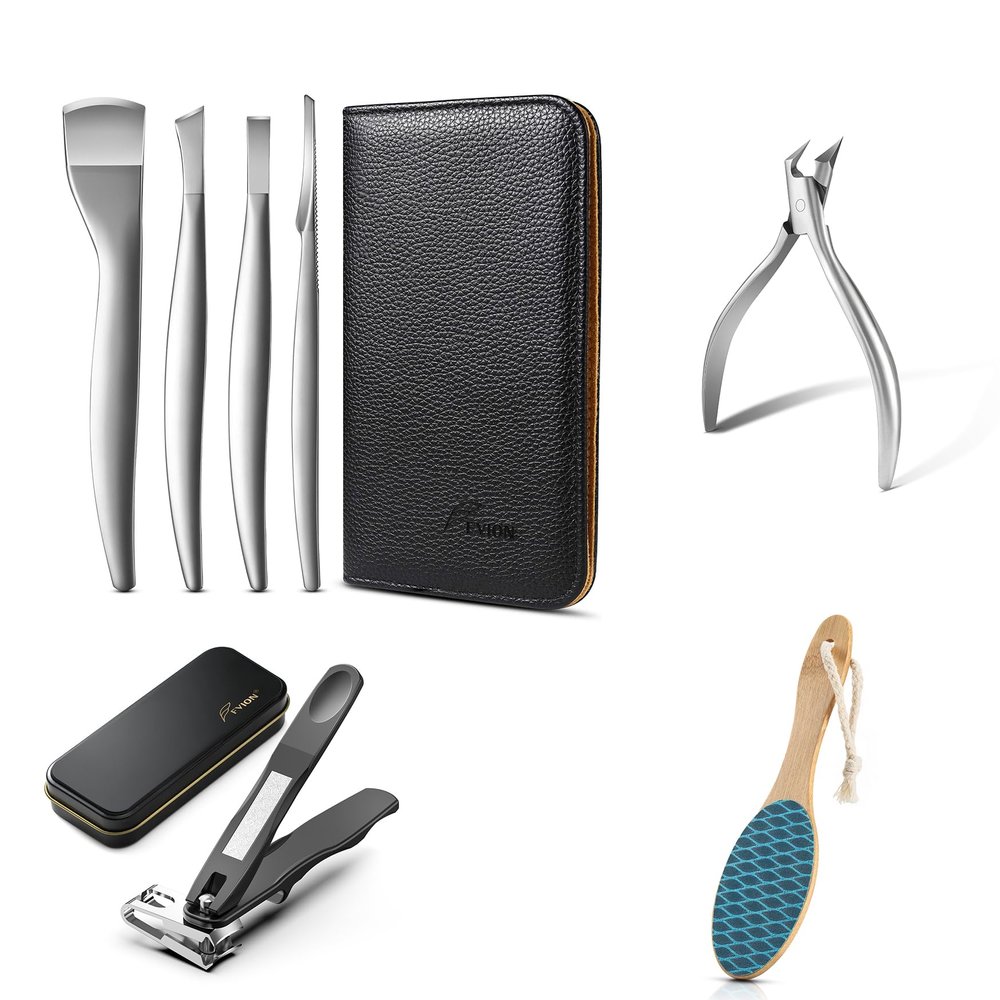 FVION Professional Pedicure Knife Set, 4PCS Ingrown Toenail Removal Blades Kit, Stainless Steel Callus Shaver Foot Blades