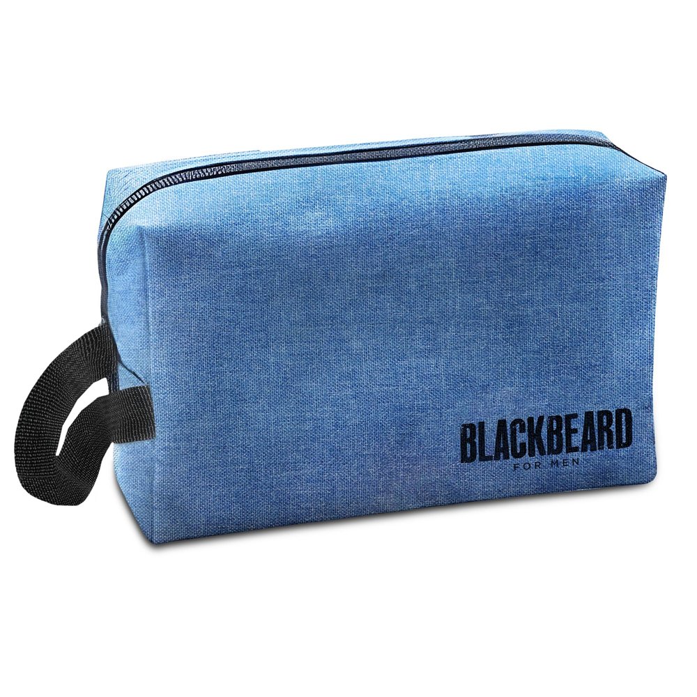 BLACKBEARD FOR MEN - Shaving Kit Bag, Travel Toiletry Kit for Men - Lightweight & Rugged, Sea Blue, Shaving Canvas Bag