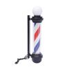 AngelcityCC Barber Pole Red White Blue Stripes with LED Light Traditional Barber Pole Outside Barber Shop Rotating Light Sign Light Box Rainproof Hairdressing Salon Wall Lamp view 3