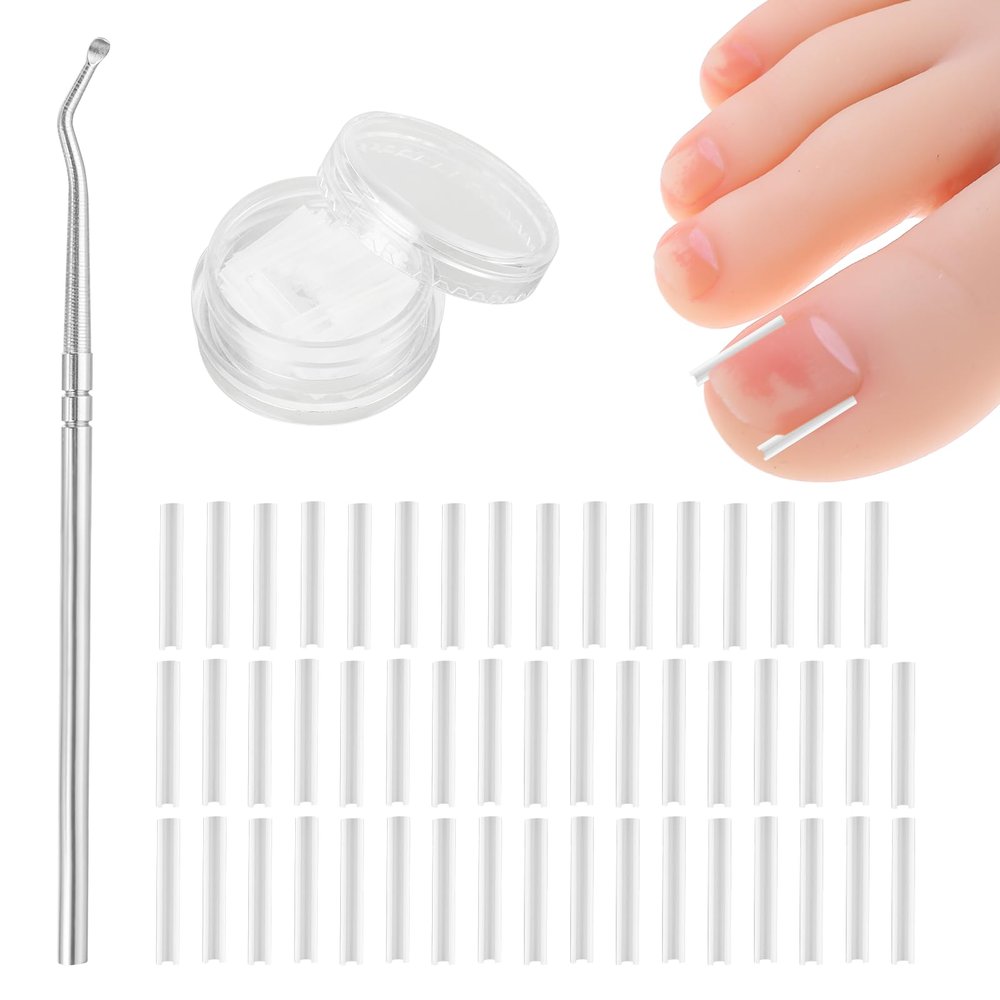 (50+1) Pcs Ingrown Toenail Treatment Corrector Set, Professional Pain-Free Ingrowns Toenails Removal Kit with Toenail Lifter, Toenail Strip for Men Women, Easy Fixed Ingrowns Toenails Tool