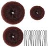 Donut Bun Maker, 3pcs Donut Bun Hair Bun Maker, 10pcs Doughnuts Sock Bun Ring Styler Maker (Brown) view 1