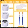 Halloween Black and White Face Paint Kit - 7pcs Large Capacity Facepaint for Adult Clown SFX Zombie Special Effects Makeup With Brushes & Sponges view 2