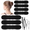 11Pcs Hair Bun Maker Kit, (3 Large, 4 Small) Soft Foam Sponge Buns with 3Pcs Twist Hair Tool and Comb, Reusable Flexible Hair Bun Donut for Women Updos, Ballet Buns, Waves Style view 1