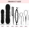 11Pcs Hair Bun Maker Kit, (3 Large, 4 Small) Soft Foam Sponge Buns with 3Pcs Twist Hair Tool and Comb, Reusable Flexible Hair Bun Donut for Women Updos, Ballet Buns, Waves Style view 2