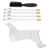 Beard Shaper Stencil Kit with 4pcs Barber Pencils, Multiple Curve Beard Shaper Template Shaping Tools for Men (White) view 2
