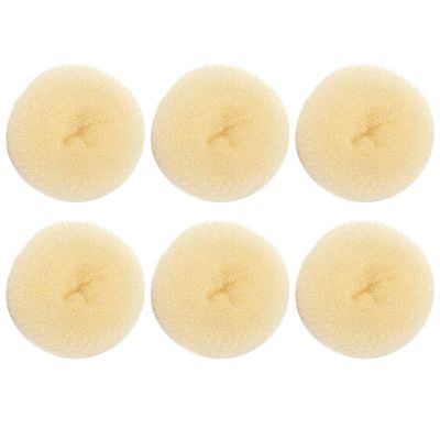 2.4 Inch Extra Small Hair Bun Maker for Kids, 6 PCS Hair Bun Donut Sock Bun Form for Girls, Mini Hair Doughnut Shaper for Short and Thin Hair (Beige)