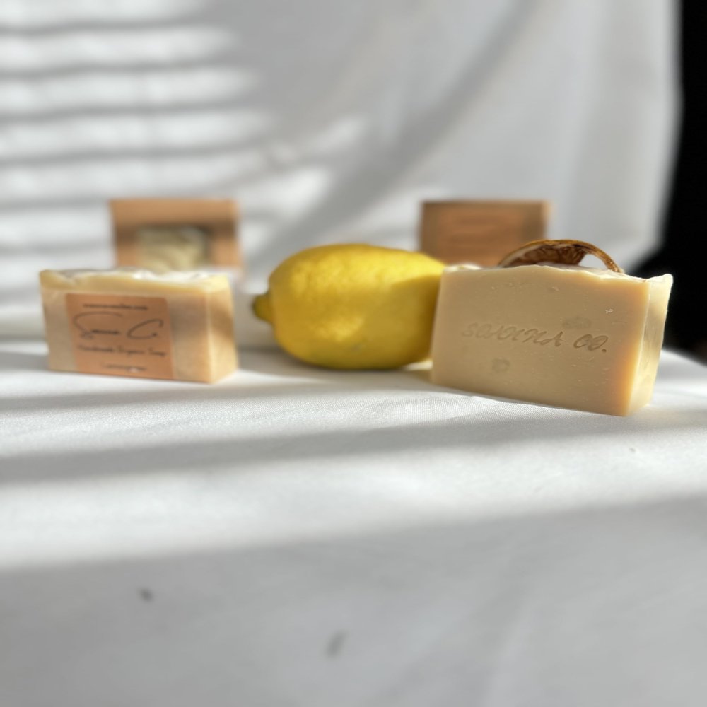 Soanna Set of 2 Lemongrass Soap, Natural Ingrediants, handmade., Beige